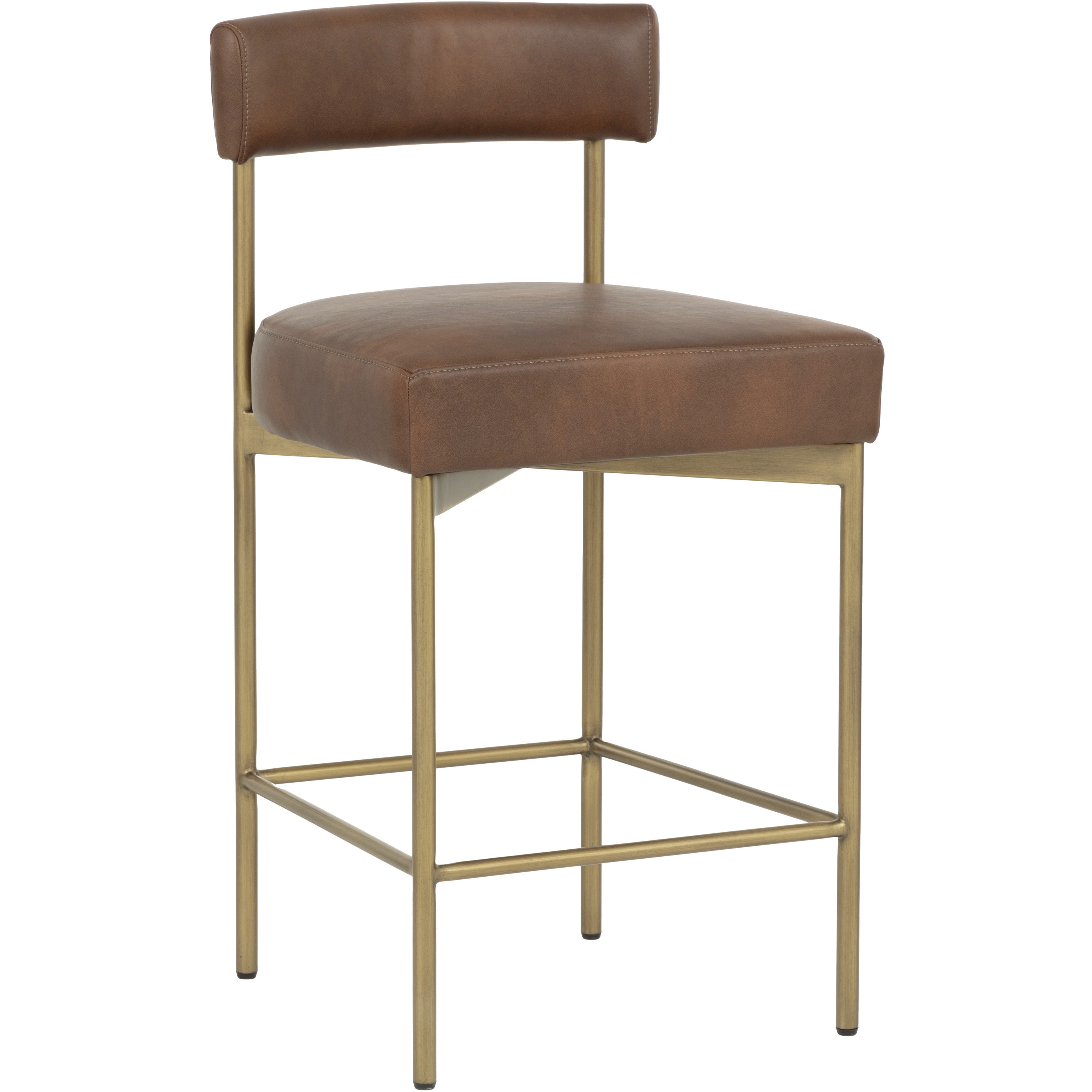 Seneca 36.5 inch Antique Brass / Bravo Cognac Counter Stool